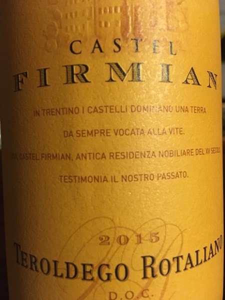 Vang Ý Castel Firmian Teroldego Rotaliano Vang Ý Castel Firmian Teroldego Rotaliano