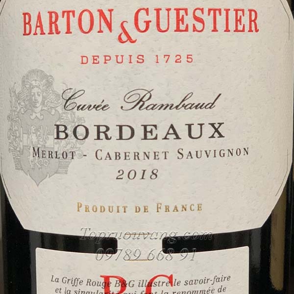 Rượu vang Pháp B&G Bordeaux Rouge – AOP Bordeaux