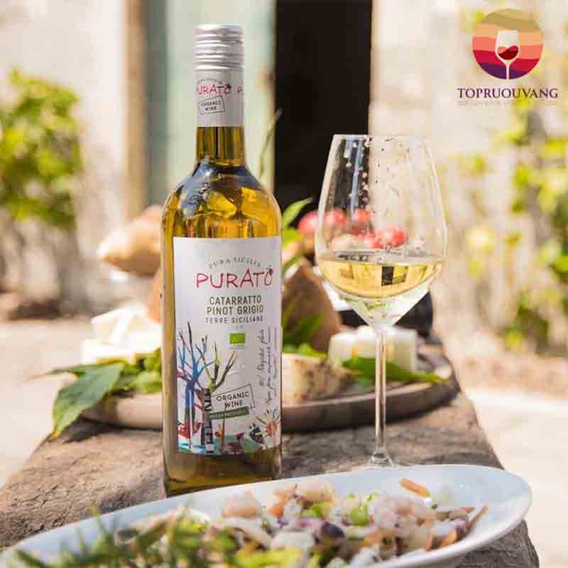 Rượu vang Purato Catarratto Pinot Grigio Organic IGT