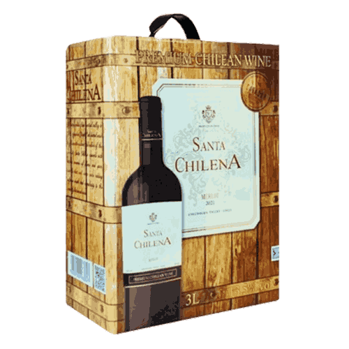 Hộp gỗ rượu vang bịch Santa Chilena Merlot New 3L