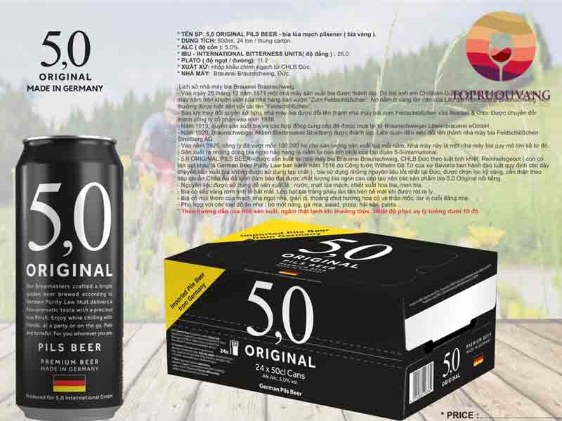 Bia 5,0 Original Pils Beer