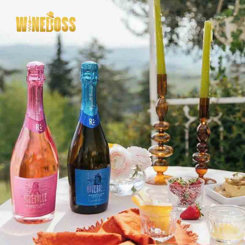 Rượu vang Ý Vigneti Romio Novebolle Romagna Spumante Rosato Extra Dry