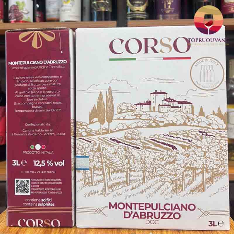 Rượu vang Ý Corso Montepulciano d’Abruzzo DOC 12,5%